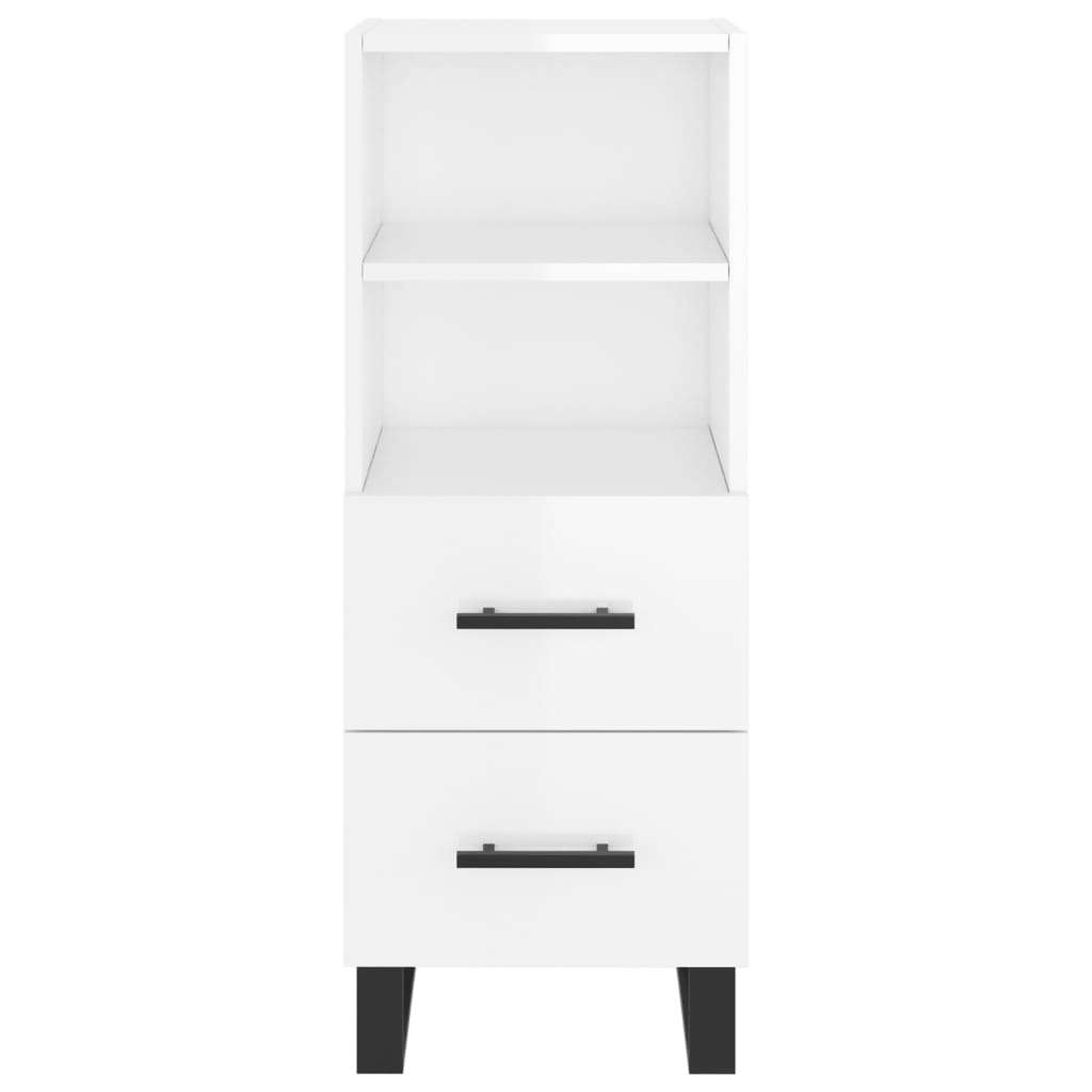 High sideboard Glossy white 34.5x34x180 cm Engineered wood