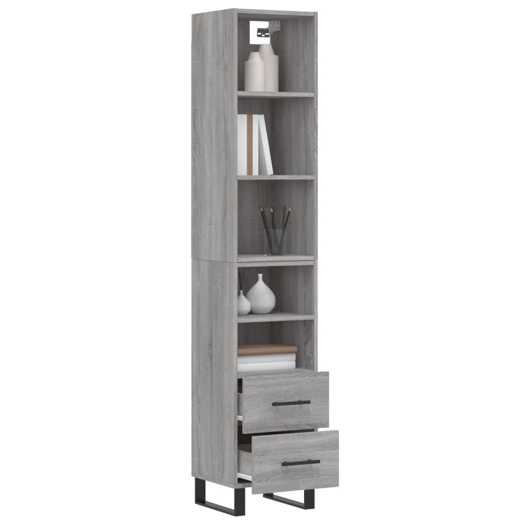 Buffet haut Sonoma gris 34,5x34x180 cm Bois d'ingénierie