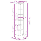 Buffet haut Blanc brillant 34,5x32,5x180 cm Bois d'ingénierie