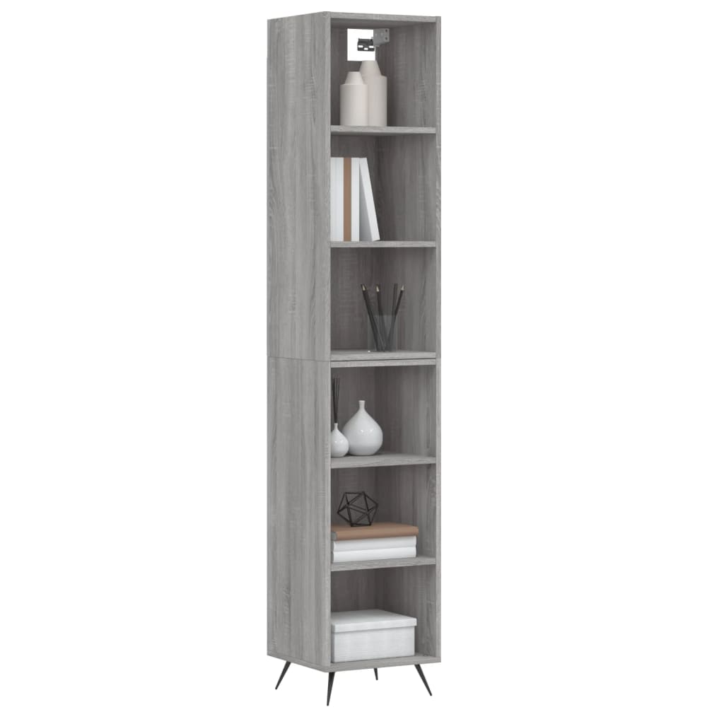 Buffet haut Sonoma gris 34,5x32,5x180 cm Bois d'ingénierie