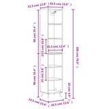 Buffet haut Sonoma gris 34,5x32,5x180 cm Bois d'ingénierie