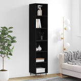 High sideboard Black 34.5x32.5x180 cm Engineered wood