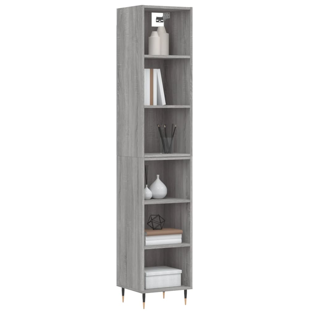 Buffet haut Sonoma gris 34,5x32,5x180 cm Bois d'ingénierie