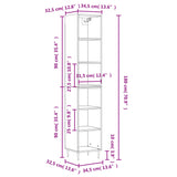 Buffet haut Blanc brillant 34,5x32,5x180 cm Bois d'ingénierie