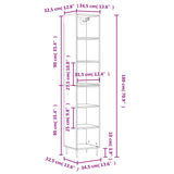 Buffet haut Sonoma gris 34,5x32,5x180 cm Bois d'ingénierie