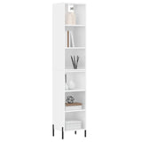 Buffet haut Blanc brillant 34,5x32,5x180 cm Bois d'ingénierie