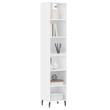 Buffet haut Blanc brillant 34,5x32,5x180 cm Bois d'ingénierie