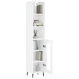 High sideboard Glossy white 34.5x34x180 cm Engineered wood