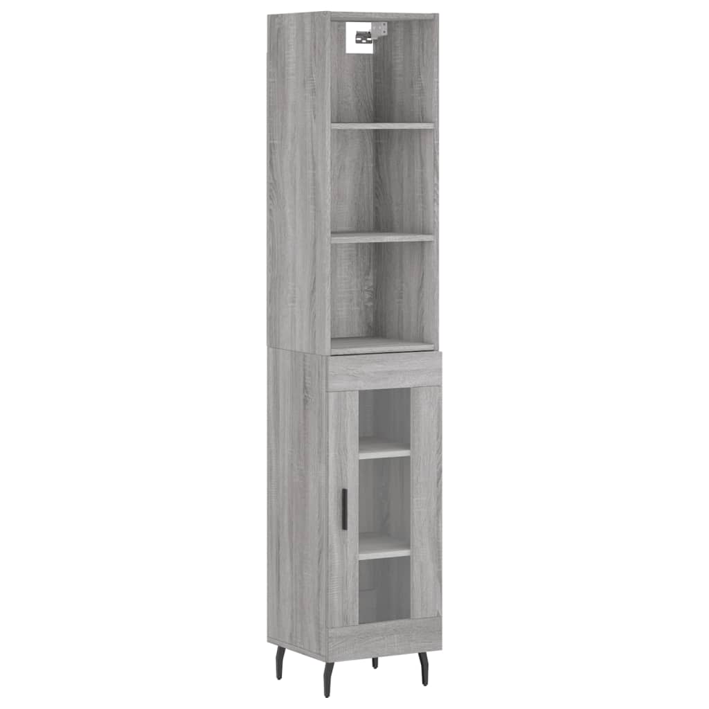 Buffet haut Sonoma gris 34,5x34x180 cm Bois d'ingénierie