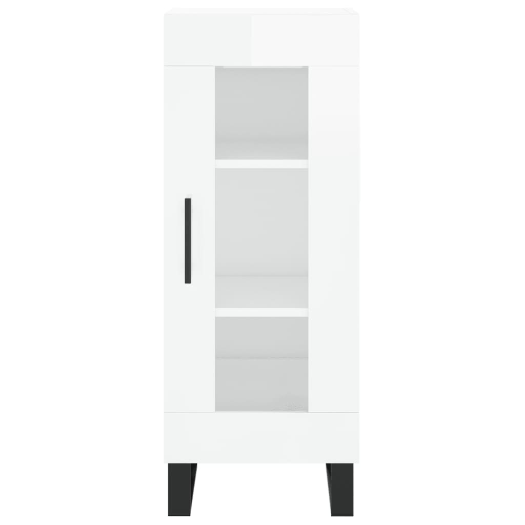 High sideboard Glossy white 34.5x34x180 cm Engineered wood