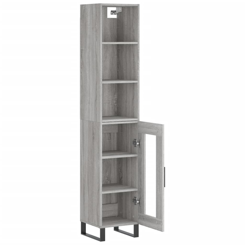 Buffet haut Sonoma gris 34,5x34x180 cm Bois d'ingénierie