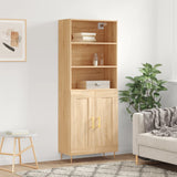 High sideboard Sonoma oak 69.5x34x180 cm Engineered wood