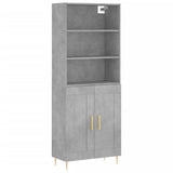 High sideboard Concrete gray 69.5x34x180 cm Engineered wood