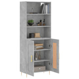 High sideboard Concrete gray 69.5x34x180 cm Engineered wood