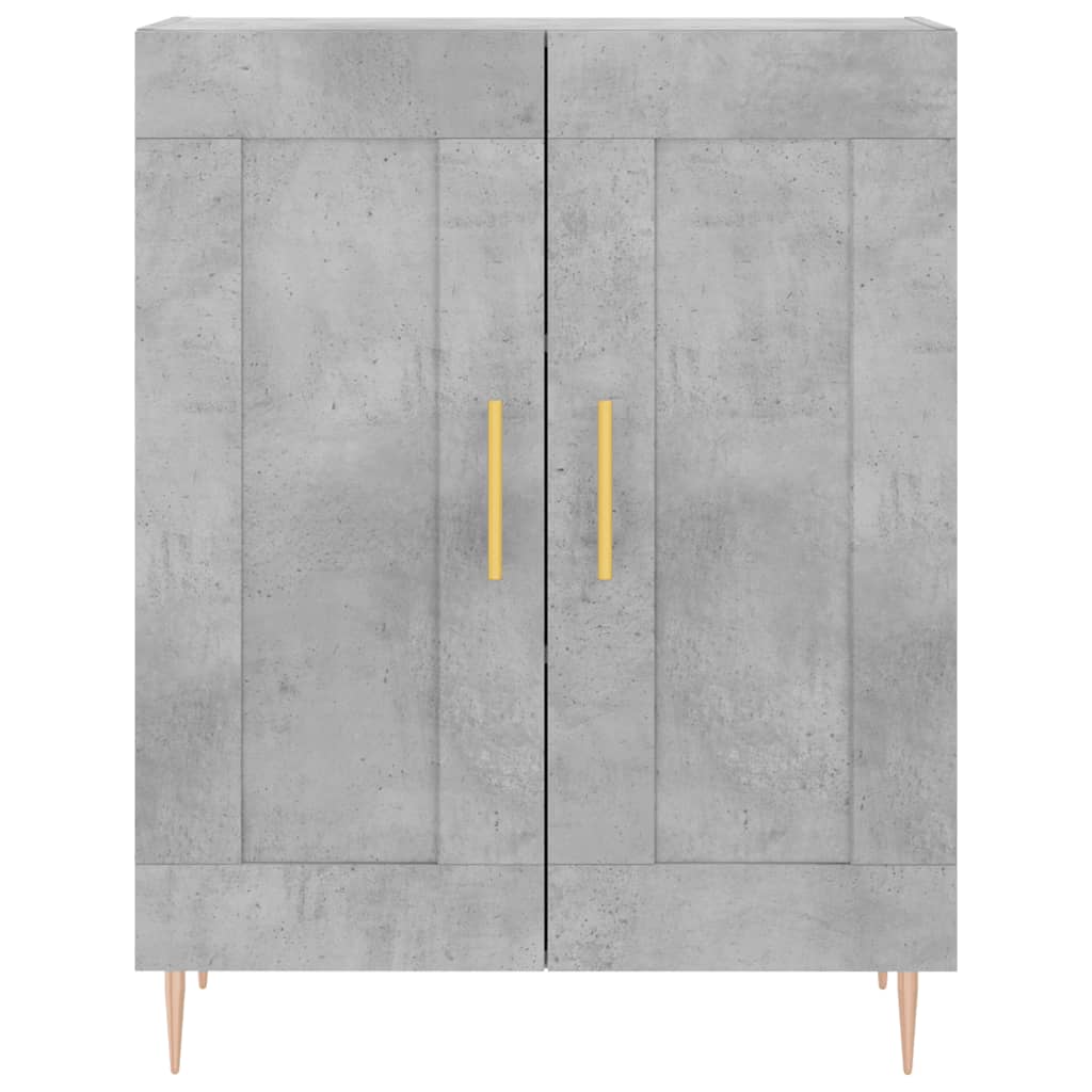 High sideboard Concrete gray 69.5x34x180 cm Engineered wood