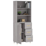 Sonoma high sideboard gray 69.5x34x180 cm Engineered wood