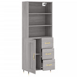 Buffet haut Sonoma gris 69,5x34x180 cm Bois d'ingénierie