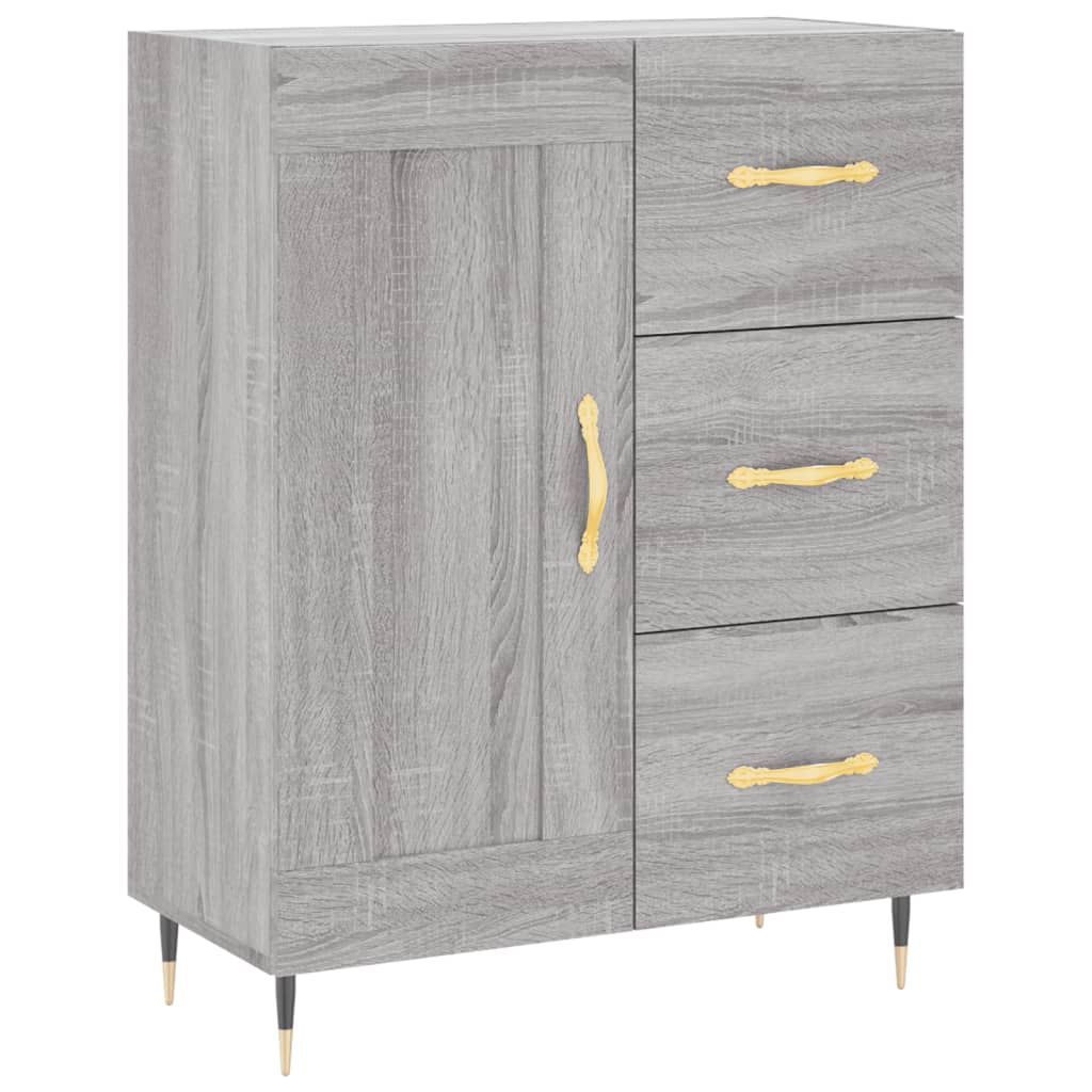 Sonoma high sideboard gray 69.5x34x180 cm Engineered wood