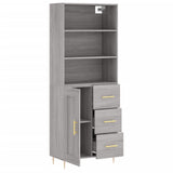 Buffet haut Sonoma gris 69,5x34x180 cm Bois d'ingénierie