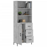 High sideboard Concrete gray 69.5x34x180 cm Engineered wood