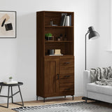 High sideboard Brown oak 69.5x34x180 cm Engineered wood