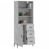 High sideboard Concrete gray 69.5x34x180 cm Engineered wood