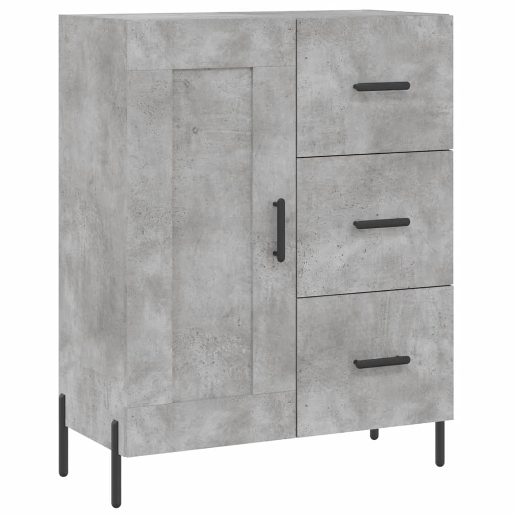 High sideboard Concrete gray 69.5x34x180 cm Engineered wood