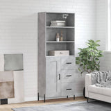 High sideboard Concrete gray 69.5x34x180 cm Engineered wood