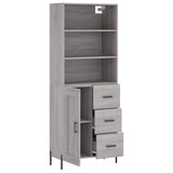 Buffet haut Sonoma gris 69,5x34x180 cm Bois d'ingénierie