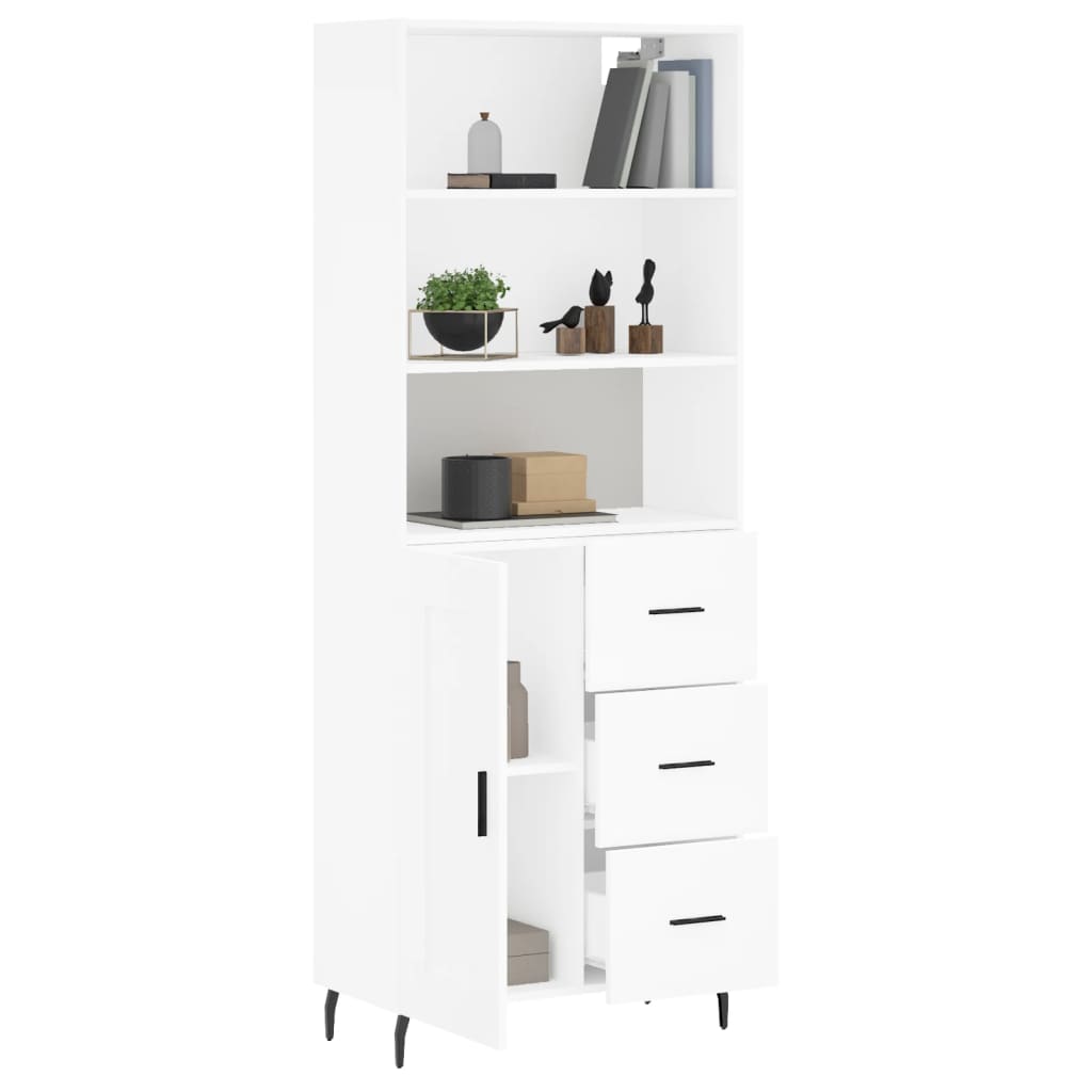 High sideboard White 69.5x34x180 cm Engineered wood