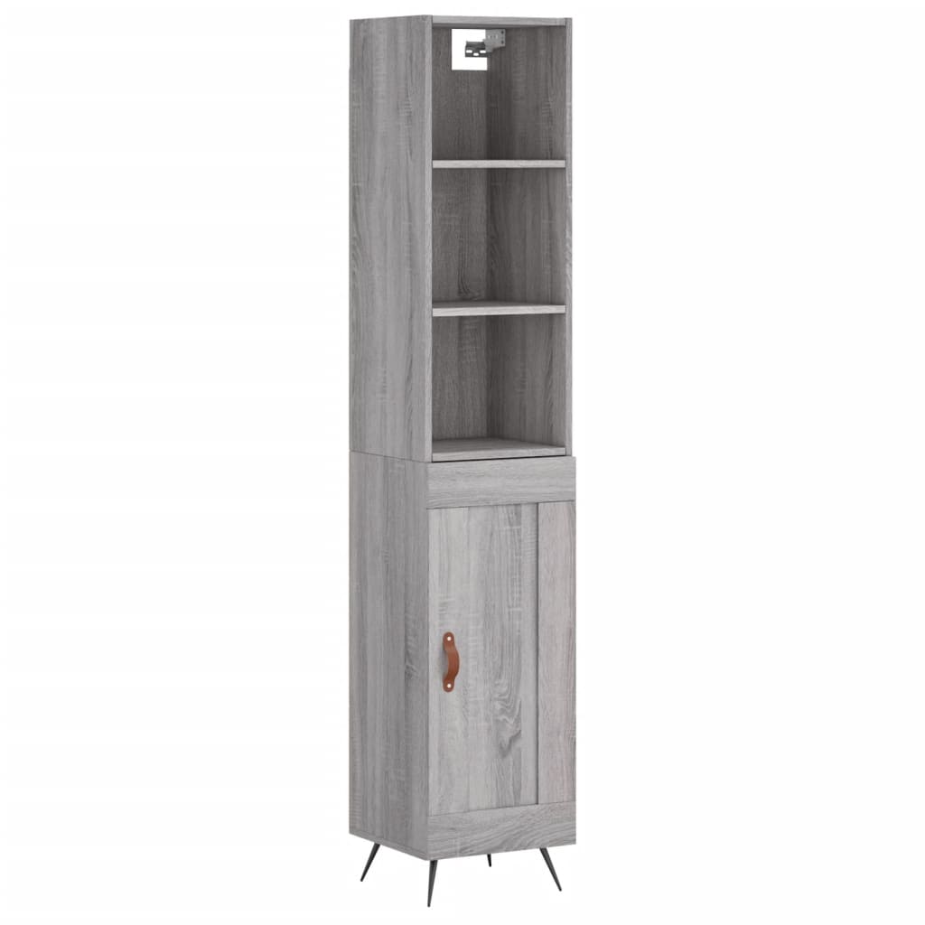 Buffet haut Sonoma gris 34,5x34x180 cm Bois d'ingénierie