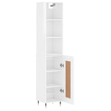 High sideboard Glossy white 34.5x34x180 cm Engineered wood