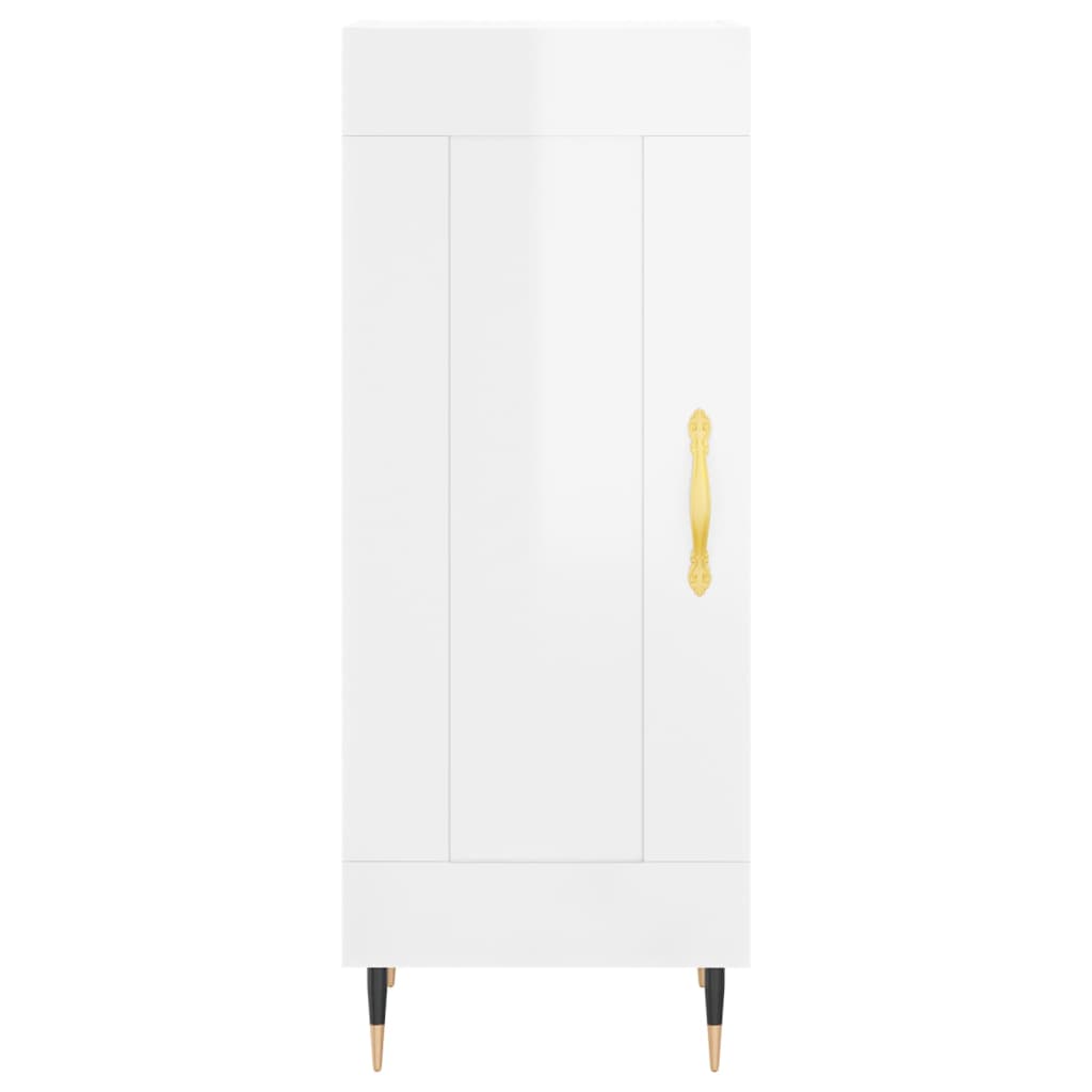 High sideboard Glossy white 34.5x34x180 cm Engineered wood