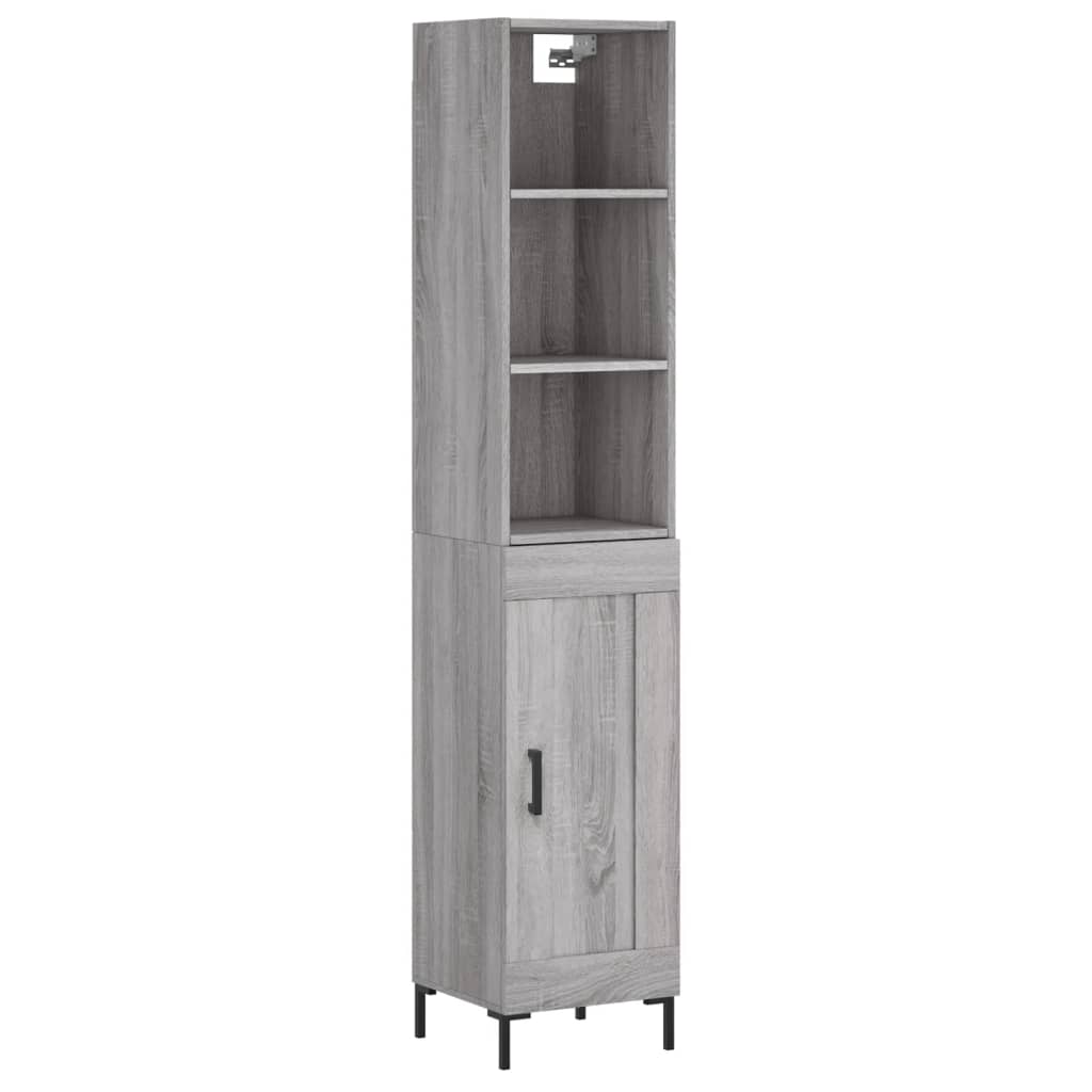 Buffet haut Sonoma gris 34,5x34x180 cm Bois d'ingénierie