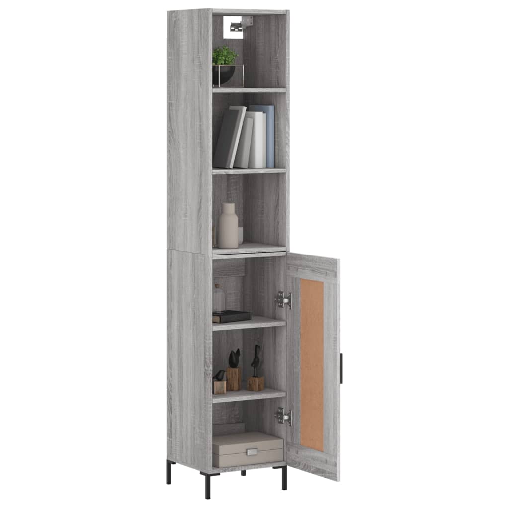 Buffet haut Sonoma gris 34,5x34x180 cm Bois d'ingénierie