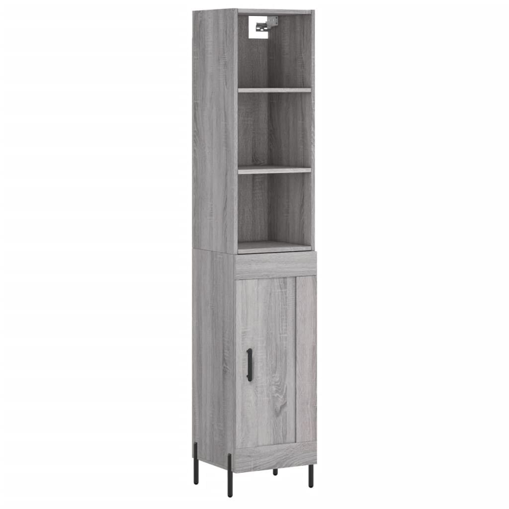 Buffet haut Sonoma gris 34,5x34x180 cm Bois d'ingénierie