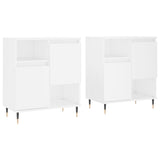 Buffets 2 pcs blanc bois d'ingénierie