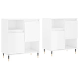 Buffets 2 pcs blanc brillant bois d'ingénierie