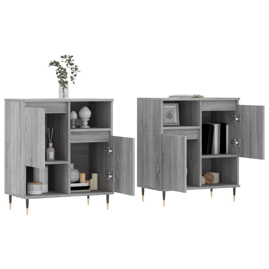 Buffets 2 pcs sonoma gris bois d'ingénierie