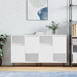 Buffets 2 pcs blanc bois d'ingénierie