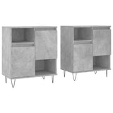 Buffets 2 pcs gris béton bois d'ingénierie