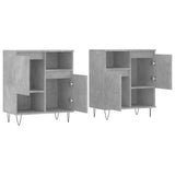 Buffets 2 pcs gris béton bois d'ingénierie