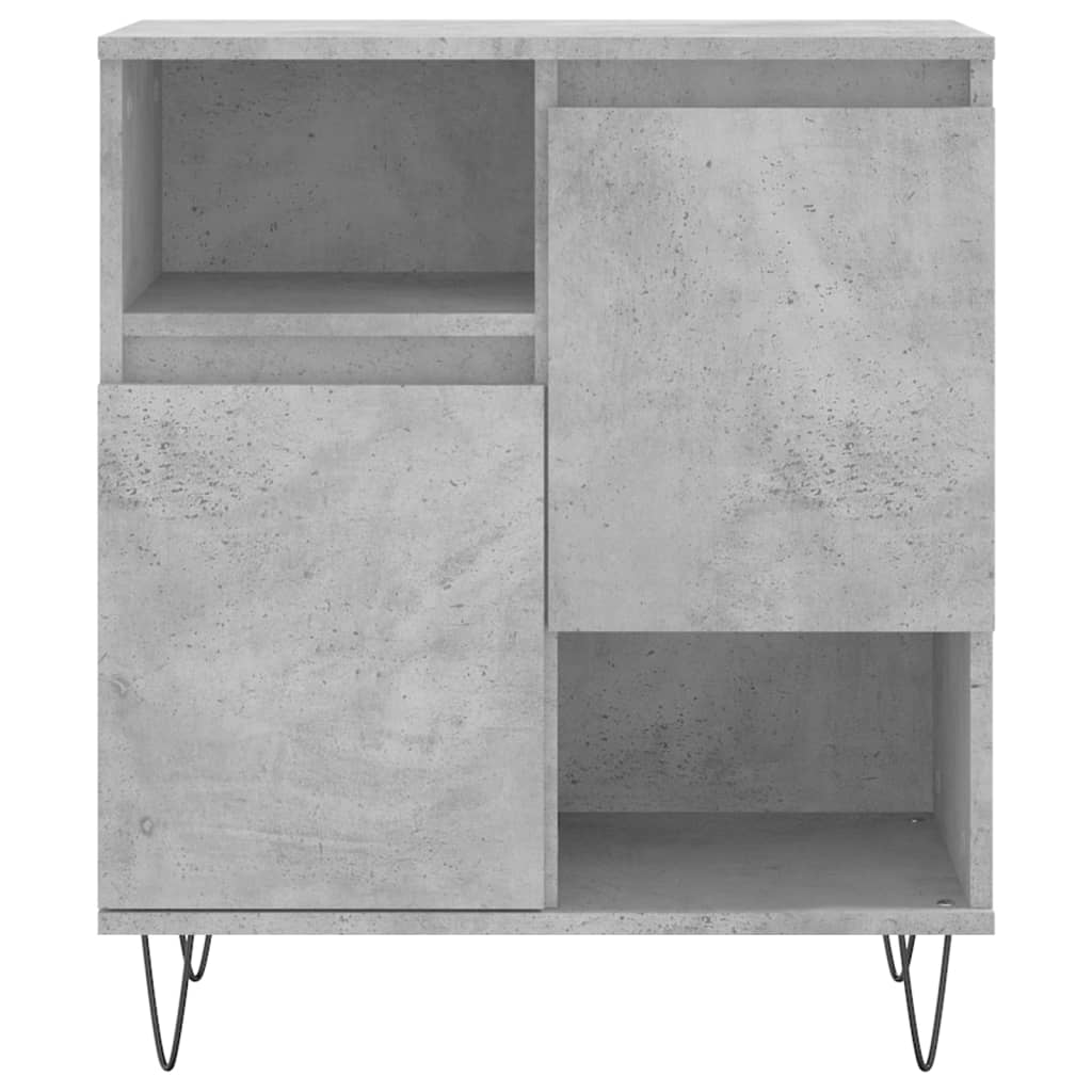 Buffets 2 pcs gris béton bois d'ingénierie