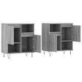 Buffets 2 pcs sonoma gris bois d'ingénierie