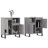 Buffets 2 pcs sonoma gris bois d'ingénierie