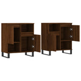 Buffets 2 pcs chêne marron bois d'ingénierie