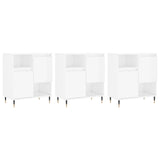 Buffets 3 pcs blanc brillant bois d'ingénierie