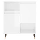 Buffets 3 pcs blanc brillant bois d'ingénierie