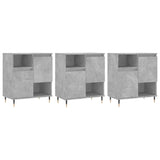 3 pcs sideboards concrete gray engineered wood