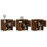 Buffets 3 pcs Chêne fumé Bois d'ingénierie